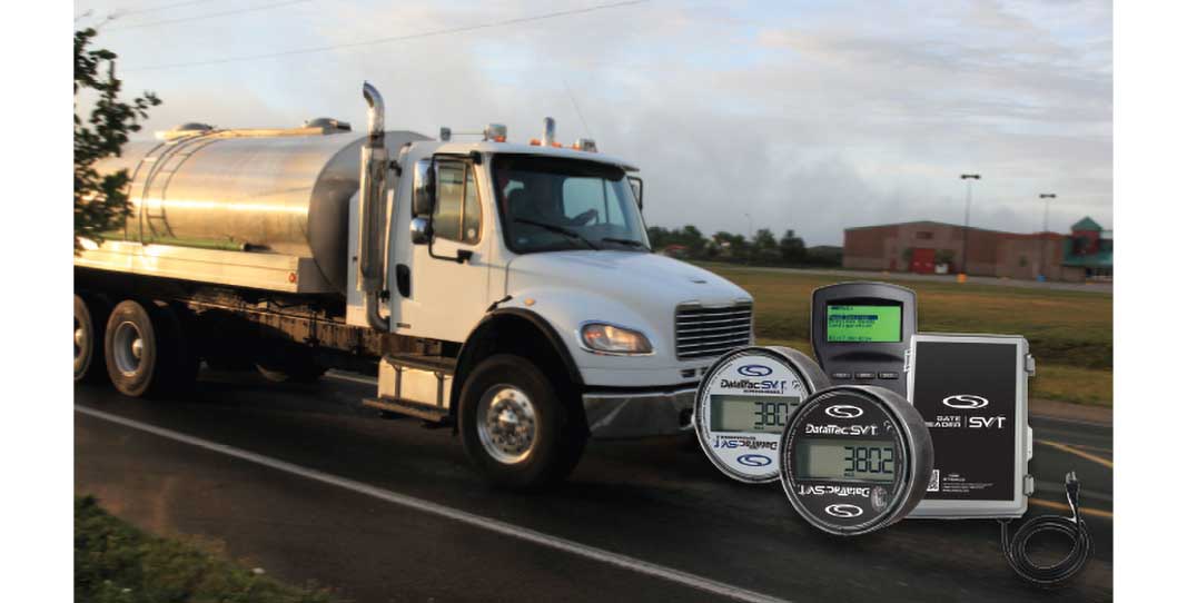 semi on a road with gate reader svt products in front of it